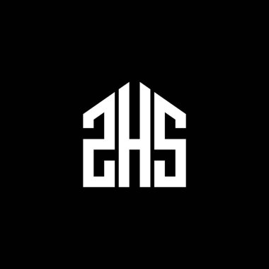 Siyah arkaplanda ZHS harf logosu tasarımı. ZHS yaratıcı harf logosu konsepti. ZHS harf tasarımı.