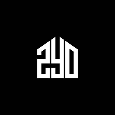 Siyah arka planda ZYO harfi logo tasarımı. ZYO yaratıcı harflerin baş harfleri logo kavramı. ZYO harf tasarımı.