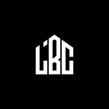 LBC harfi logo tasarımı siyah arkaplan üzerine. LBC yaratıcı harflerin baş harfleri logo kavramı. LBC harf tasarımı.