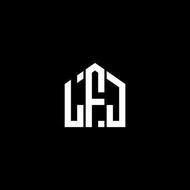 LFJ harf logosu tasarımı siyah arka planda. LFJ yaratıcı harflerin baş harfleri logo kavramı. LFJ harf tasarımı.