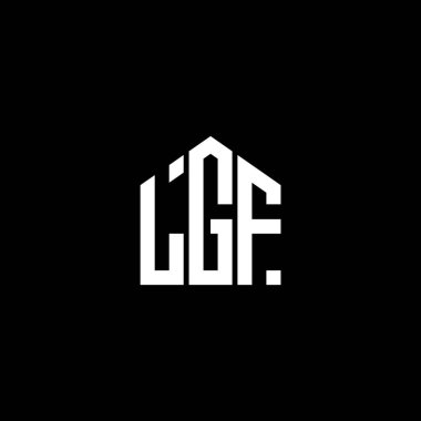 LGF harf logosu tasarımı siyah arka planda. LGF yaratıcı harflerin baş harfleri logo kavramı. LGF harf tasarımı.