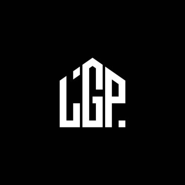 LGP harf logosu tasarımı siyah arka planda. LGP yaratıcı harflerin baş harfleri logo kavramı. LGP harf tasarımı.