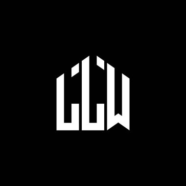 LLW harf logo tasarımı siyah arka planda. LLW yaratıcı harflerin baş harfleri logo kavramı. LLW harf tasarımı.