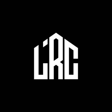 LRC harf logo tasarımı siyah arka planda. LRC yaratıcı harflerin baş harfleri logo kavramı. LRC harf tasarımı.