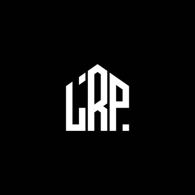 Siyah arkaplanda LRP harf logosu tasarımı. LRP yaratıcı harflerin baş harfleri logo kavramı. LRP harf tasarımı.