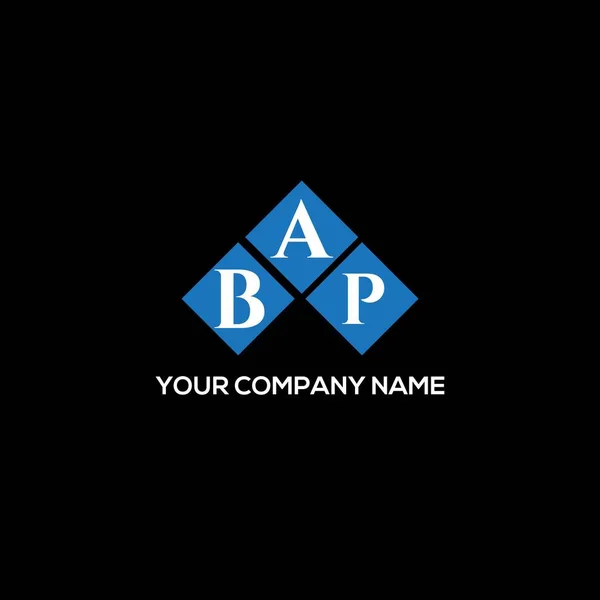 Bap Letter Logo Design Black Background Bap Creative Initials Letter — Stock Vector