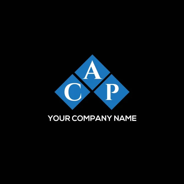 Cap Letter Logo Design Black Background Cap Creative Initials Letter — Stock Vector