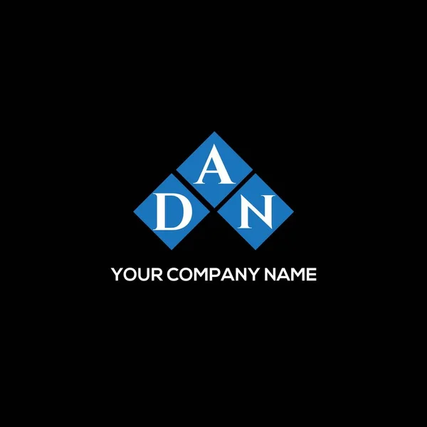 Dan Letter Logo Design Black Background Dan Creative Initials Letter — Stock Vector