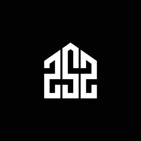 Logo Zsz Disegno Lettera Sfondo Nero Zsz Creativo Iniziali Lettera — Vettoriale Stock