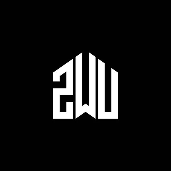 Diseño Del Logotipo Letra Zwu Sobre Fondo Negro Zwu Iniciales — Vector de stock