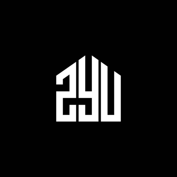 Σχεδιασμός Λογότυπου Γραμμάτων Zyu Φόντο Black Δημιουργικά Αρχικά Zyu Έννοια — Διανυσματικό Αρχείο