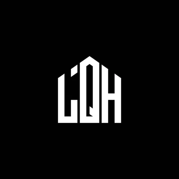 Lqh Design Logotipo Carta Fundo Preto Lqh Iniciais Criativas Conceito — Vetor de Stock