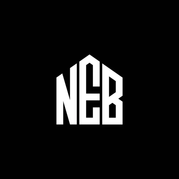 Blackの背景にNebの文字ロゴデザイン Nebクリエイティブイニシャルレターロゴコンセプト Neb手紙のデザイン Neb手紙のロゴのデザインをBlackの背景に Nebクリエイティブイニシャルレターロゴコンセプト Neb Letter Design Neb Letter — ストックベクタ