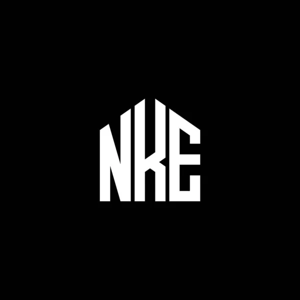 黒の背景にNkeの文字のロゴデザイン Nkeクリエイティブイニシャルレターロゴコンセプト Nke手紙のデザイン — ストックベクタ