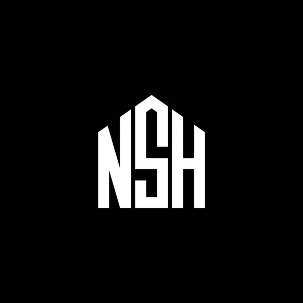 Diseño Del Logotipo Letra Nsh Sobre Fondo Negro Nsh Iniciales — Archivo Imágenes Vectoriales