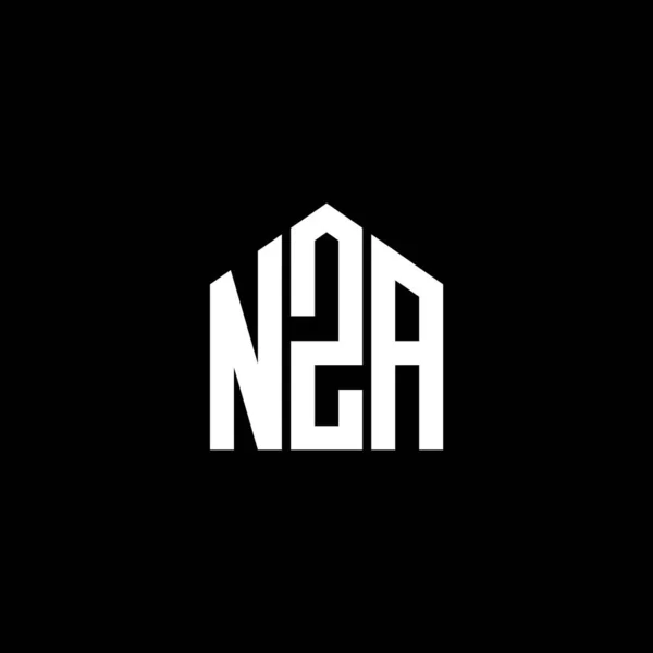 黒を基調としたNzaレターロゴデザイン Nzaクリエイティブイニシャルレターロゴコンセプト Nzaレターデザイン — ストックベクタ