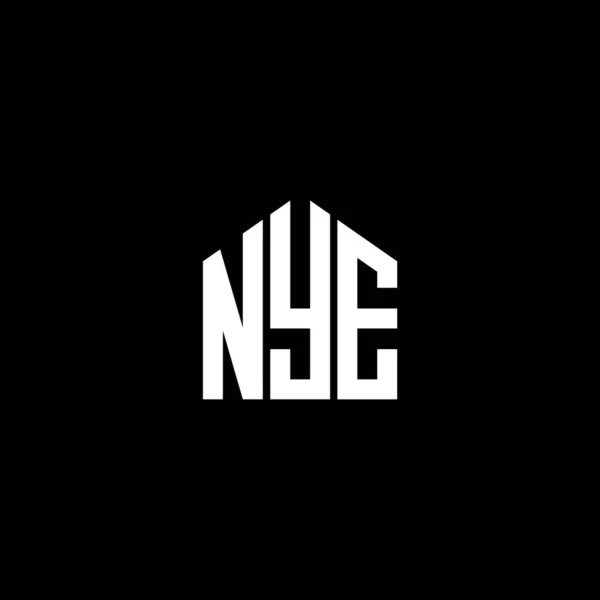 Diseño Del Logotipo Letra Nye Sobre Fondo Negro Nye Iniciales — Archivo Imágenes Vectoriales