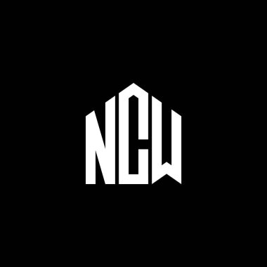 Siyah arka planda NCW harf logosu tasarımı. NCW yaratıcı harfler logosu konsepti. NCW harf tasarımı.