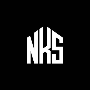 Siyah arka planda NKS harf logosu tasarımı. NKS yaratıcı harflerin baş harfleri logo kavramı. NKS harf tasarımı.