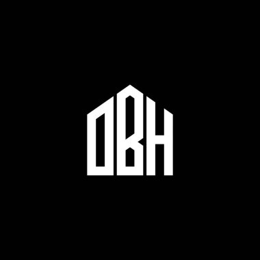 Siyah arka planda OBH harf logosu tasarımı. OBH yaratıcı harflerin baş harfleri logo kavramı. OBH harf tasarımı.