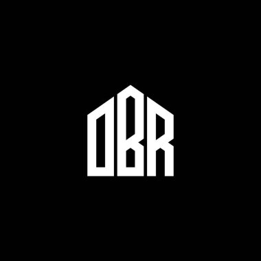 Siyah arka planda OBR harf logosu tasarımı. OBR yaratıcı harflerin baş harfleri logo kavramı. OBR harf tasarımı.