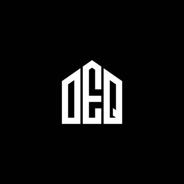 Siyah arka planda OEQ harfi logo tasarımı. OEQ yaratıcı harflerin baş harfleri logo kavramı. OEQ harf tasarımı.