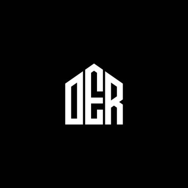Siyah arka planda OER harf logosu tasarımı. Yaratıcı harflerin baş harfleri logo kavramı. OER harf tasarımı.