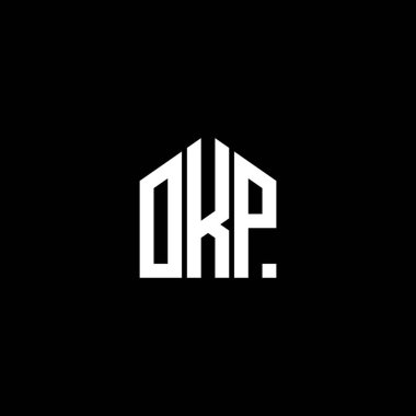 Siyah arka planda OKP harf logosu tasarımı. Tamam, yaratıcı harflerin baş harfleri logo konsepti. Tamam, harf tasarımı.