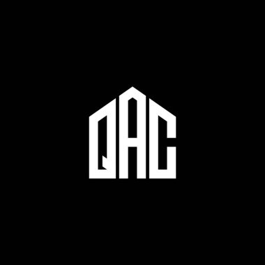 Siyah arkaplanda QAC harf logosu tasarımı. QAC yaratıcı harflerin baş harfleri logo kavramı. QAC harf tasarımı.