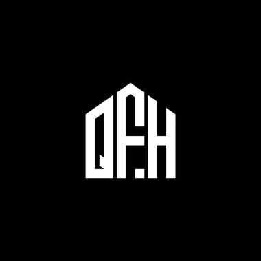 QFH harf logo tasarımı siyah arka planda. QFH yaratıcı harflerin baş harfleri logo kavramı. QFH harf tasarımı. QFH harfi logo tasarımı BLACK arka planında. QFH yaratıcı harflerin baş harfleri logo kavramı. QFH harf tasarımı. QFH harf logo tasarımı BLACK backgrou