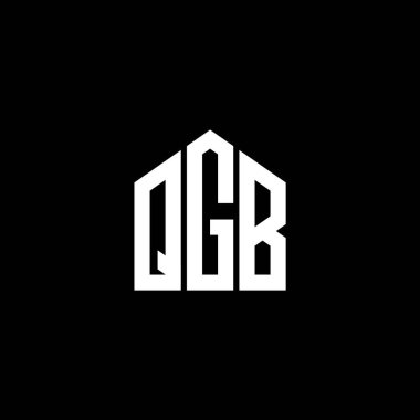 Siyah arka planda QGB harf logosu tasarımı. QGB yaratıcı harflerin baş harfleri logo kavramı. QGB harf tasarımı.