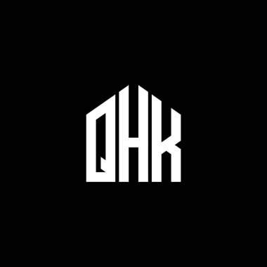 QHK harf logo tasarımı Siyah arka planda. QHK yaratıcı harflerin baş harfleri logo kavramı. QHK harf tasarımı. QHK harf logo tasarımı BLACK arkaplanında. QHK yaratıcı harflerin baş harfleri logo kavramı. QHK harf tasarımı. QHK harf logo tasarımı BLACK backgrou