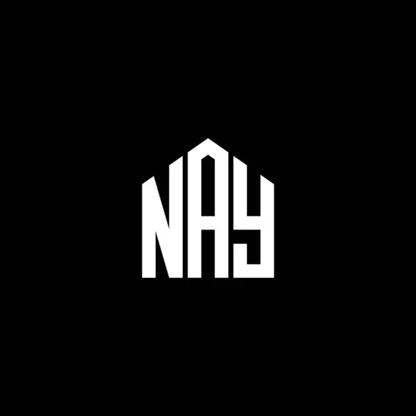 Nay Diseño Del Logotipo Letra Sobre Fondo Negro Nay Iniciales — Archivo Imágenes Vectoriales