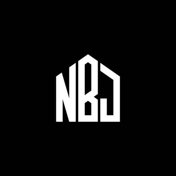 黒を基調としたNbjレターロゴデザイン Nbjクリエイティブイニシャルレターロゴコンセプト Nbjレターデザイン — ストックベクタ