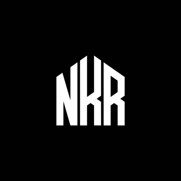 Black Nkr 디자인 Nkr 크리에이티브 이니셜 Nkr Nkr 디자인 Black — 스톡 벡터