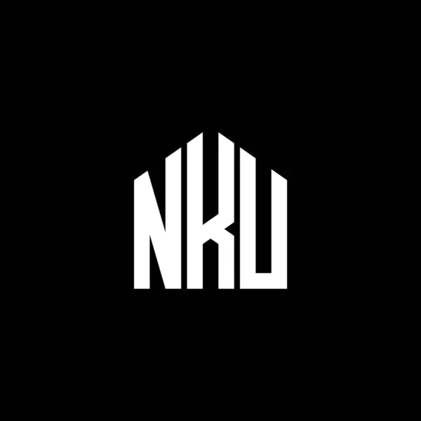 Siyah Arka Planda Nku Harf Logosu Tasarımı Nku Yaratıcı Harflerin — Stok Vektör