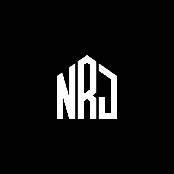 Siyah Arka Planda Nrj Harf Logo Tasarımı Nrj Yaratıcı Harflerin — Stok Vektör