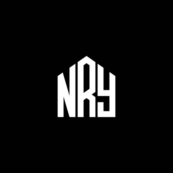 Diseño Del Logotipo Letra Nry Sobre Fondo Negro Nry Iniciales — Archivo Imágenes Vectoriales