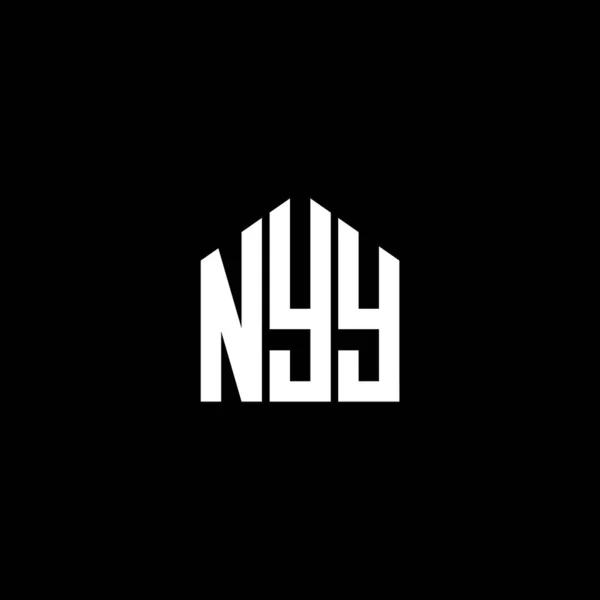Siyah Arka Planda Nyy Harf Logosu Tasarımı Nyy Yaratıcı Harfler — Stok Vektör