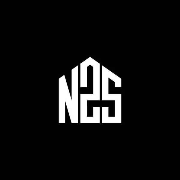 Diseño Del Logotipo Letra Nzs Sobre Fondo Negro Nzs Iniciales — Archivo Imágenes Vectoriales