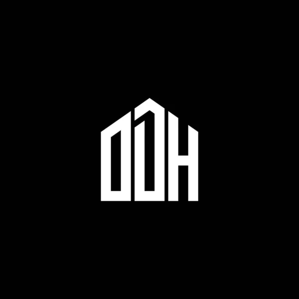 Black Arka Planında Odh Harf Logosu Tasarımı Odh Yaratıcı Harflerin — Stok Vektör