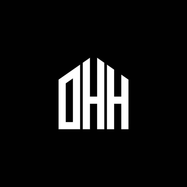 Ohh Lettera Logo Design Sfondo Nero Ohh Creativo Iniziali Lettera — Vettoriale Stock
