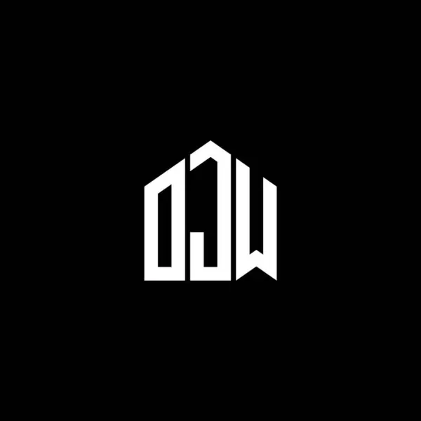 Ojw Lettre Logo Design Sur Fond Noir Ojw Initiales Créatives — Image vectorielle