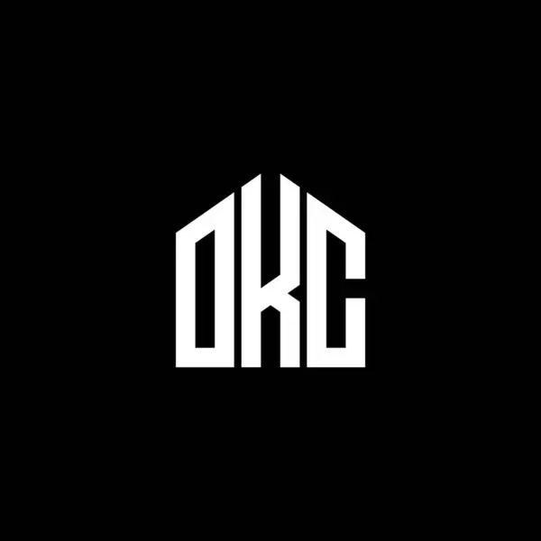 Diseño Del Logotipo Letra Okc Sobre Fondo Negro Okc Iniciales — Vector de stock