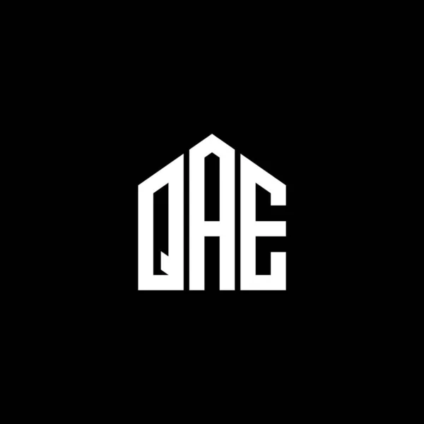 Siyah Arka Planda Qae Harf Logosu Tasarımı Qae Yaratıcı Harflerin — Stok Vektör