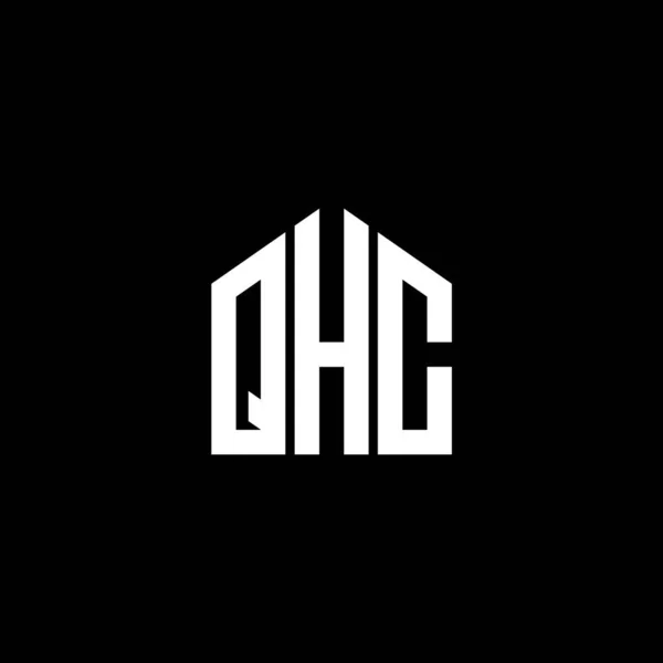 Black Arka Planında Qhc Harfi Logo Tasarımı Qhc Yaratıcı Harflerin — Stok Vektör