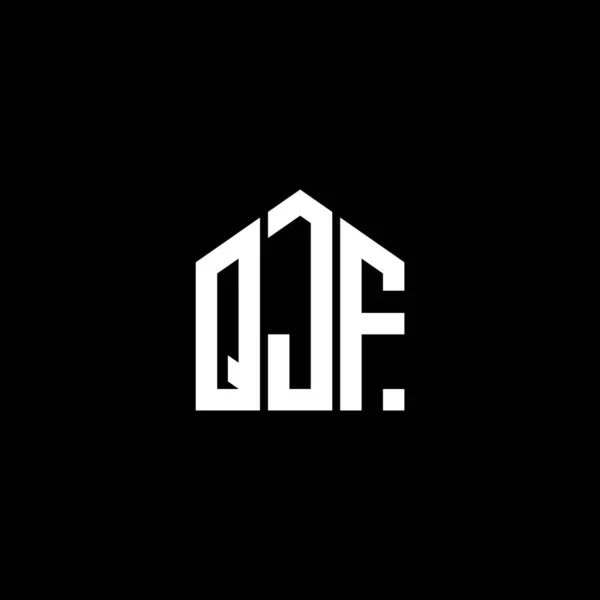Qjf Lettre Logo Design Sur Fond Noir Qjf Initiales Créatives — Image vectorielle