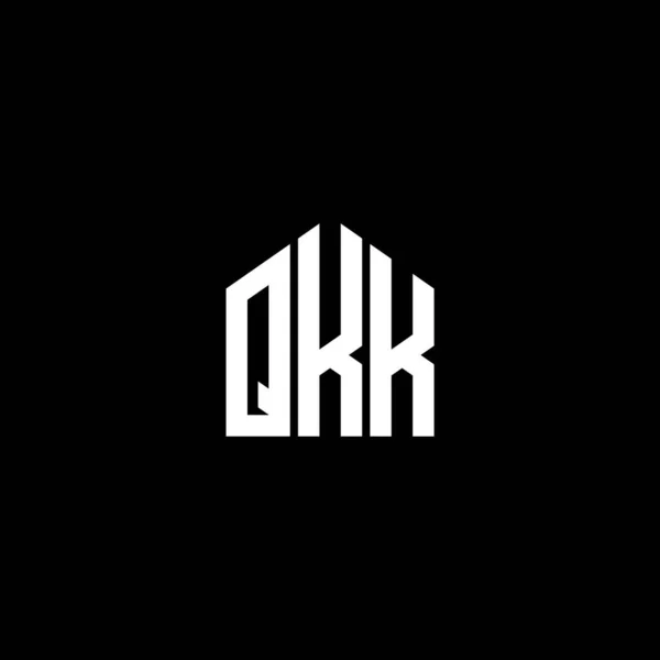 Kkk Harf Logo Tasarımı Siyah Arka Planda Qkk Yaratıcı Harflerin — Stok Vektör