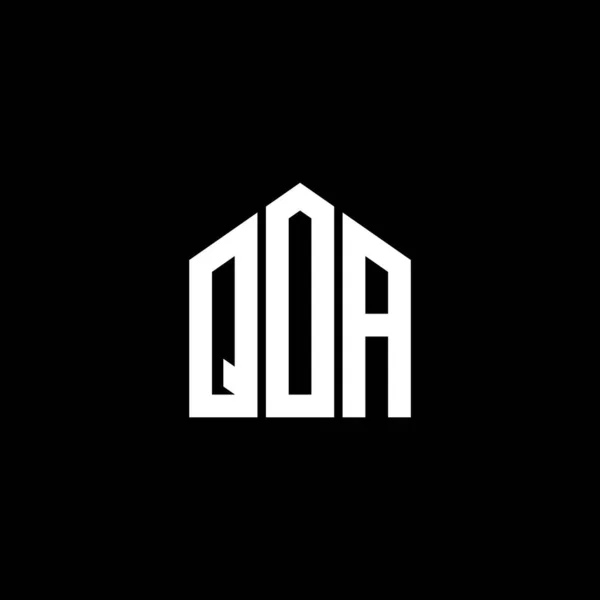 Siyah Arka Planda Qoa Harf Logosu Tasarımı Qoa Yaratıcı Harf — Stok Vektör
