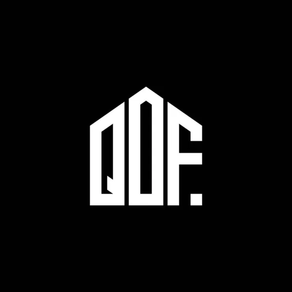 Qof Lettre Logo Design Sur Fond Noir Qof Initiales Créatives — Image vectorielle